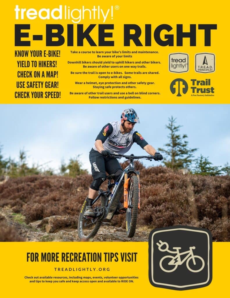 Tread Lightly! Partners with Fox Factory to Launch Responsible E-Bike Campaign Fox Factory E Bike PSAs 1 791x1024