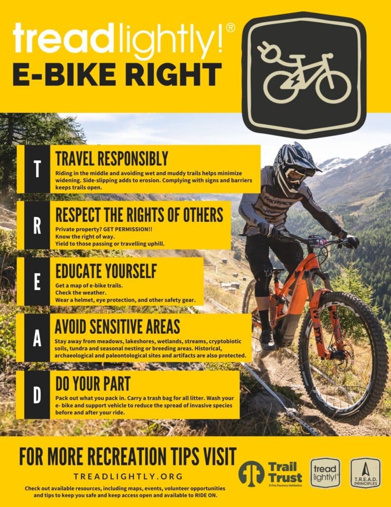 Tread Lightly! Partners with Fox Factory to Launch Responsible E-Bike Campaign Fox Factory E Bike PSAs 791x1024