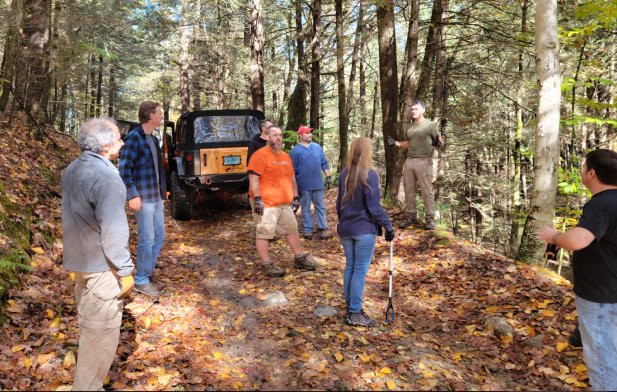 <strong>Tread Lightly Impact Report</strong>: BFGoodrich Tires Outstanding Trails: Winchester New Hampshire Class VI Road Cleanup 4. Group In Woods After Tire Recovery