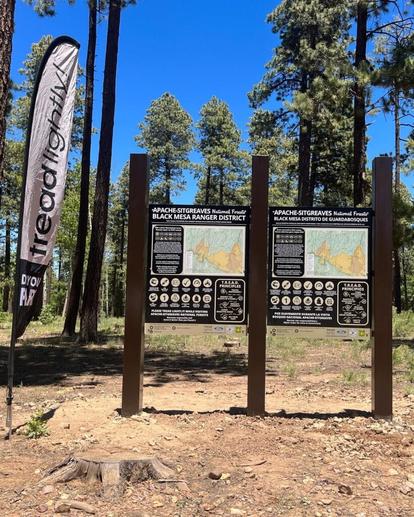 Tread Lightly! Impact Report: Rim Lakes bilingual kiosk and sign install 353012676 10226712754078174 437480951513153444 N 820x1024