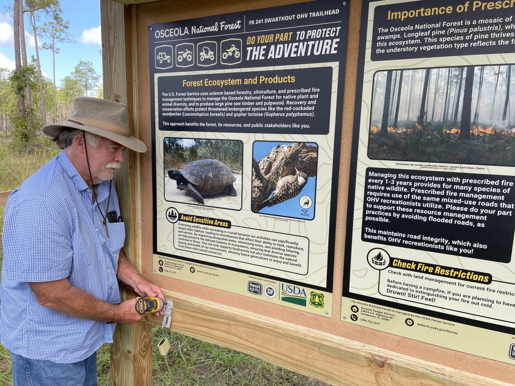 Tread Lightly! Impact Report: Osceola National Forest Kiosk and Sign Installation: Skinny Dip and Swarthout OHV Trailheads IMG 1028 Swarthout OHV 3 1024x768
