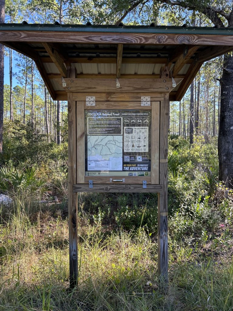 Tread Lightly! Impact Report: Osceola National Forest Kiosk and Sign Installation: Skinny Dip and Swarthout OHV Trailheads Kiosk Skinny Dip Far 768x1024