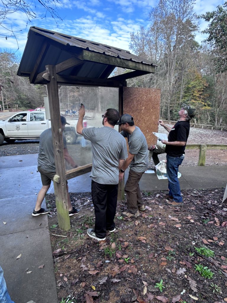 Tread Lightly! Impact Report: Uwharrie National Forest Kiosk Sign Installation Clean Before Install 768x1024