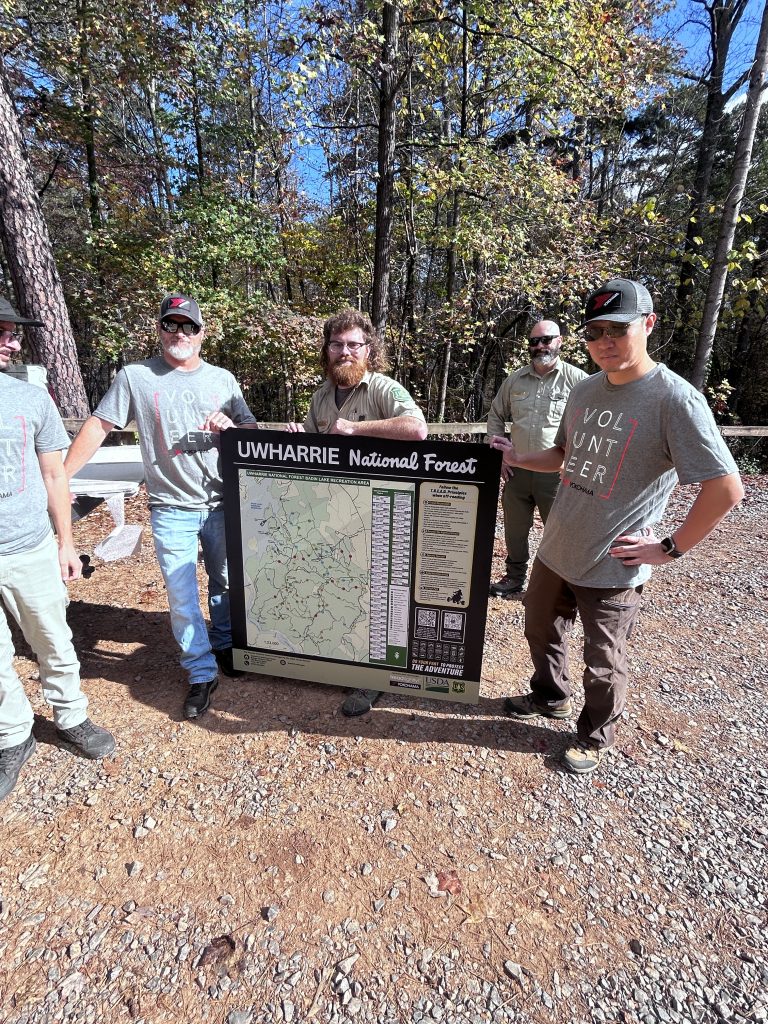 Tread Lightly! Impact Report: Uwharrie National Forest Kiosk Sign Installation Holding Sgn 2 768x1024